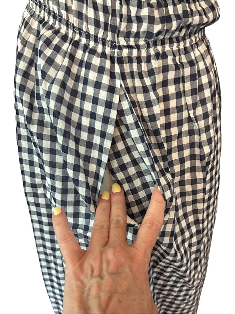 Draper James Navy White Gingham Check Maxi Dress sundress cotton summer SZ M - Picture 5 of 9